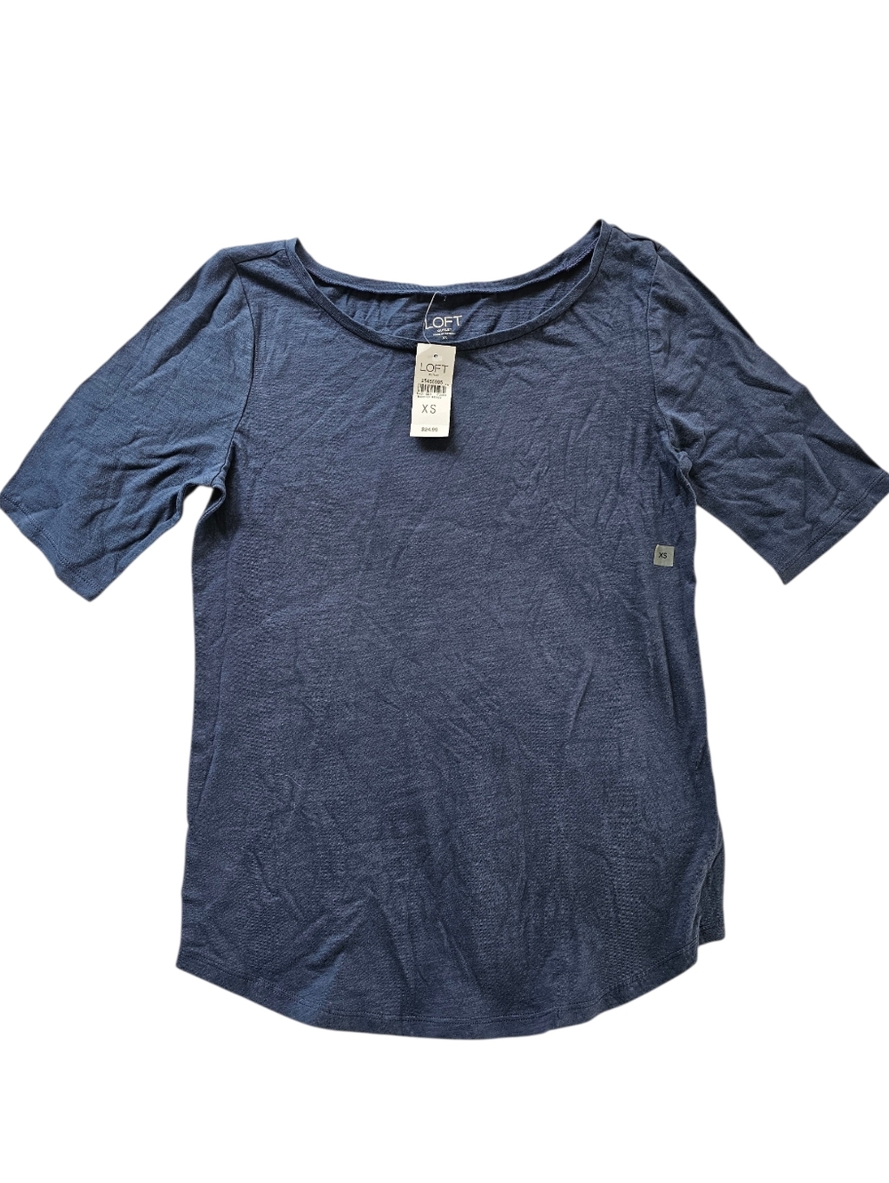 LOFT Blue Short Sleeve Scoop Neck Tee